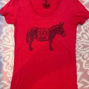 Red Graphic BAD donkey tee